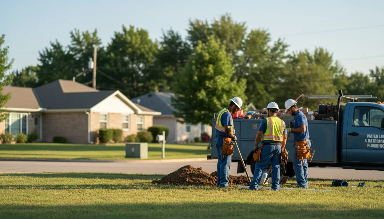 Residential water line and bathroom plumbing service in Wolfe City, TX